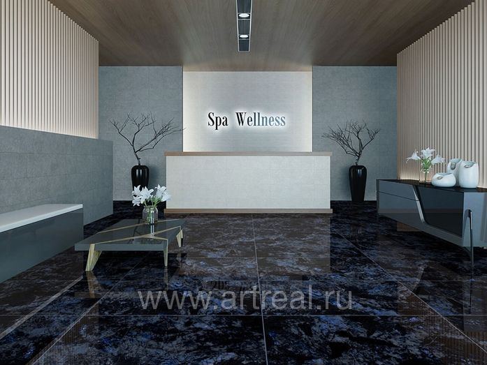 Керамогранит Gravita Ganymede Blue в интерьере