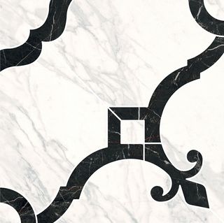 Kerama Marazzi Фрагонар декор Декор Фрагонар Наборный Белый 1/4 Розона 30*30