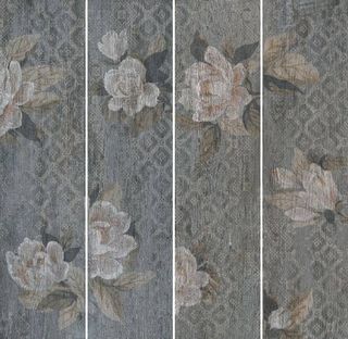 Kerama Marazzi Поджио керамогранит Поджио Цветы Серый 20*80