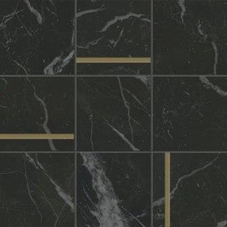 Caesar Anima Futura мозаика Unique Black Comp. N Brass 30*30