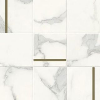 Caesar Anima Futura мозаика Majestic White Comp. N Brass Luc 30*30