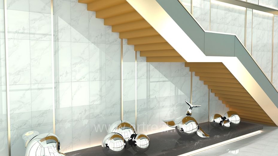 Керамогранит Moreroom Stone Statuario Oro в интерьере