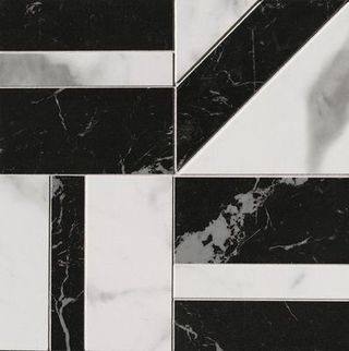 Мозаика Carrara/Nero Elegante Deco Mosaico 30*30