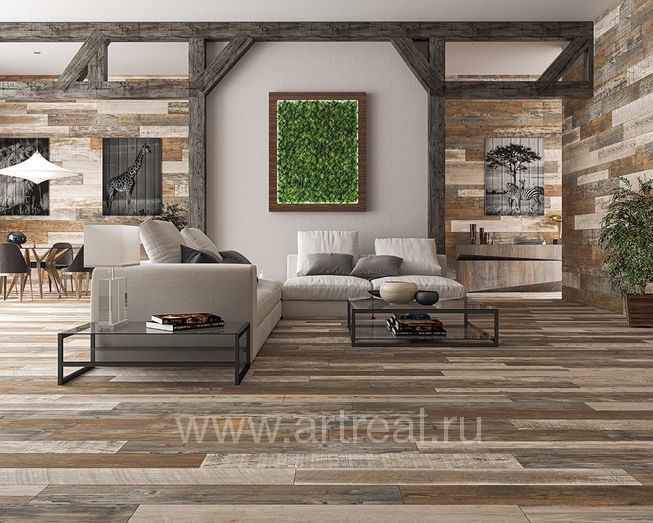 Керамогранит Ecoceramic Firewood в интерьере