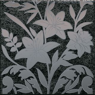 Kerama Marazzi Барберино декор Декор Барберино 3 чёрный глянцевый 20*20*6.9