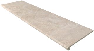 Gres de Aragon Petra фронтальная ступень Peldano Redondo Petra Beige Liso 30*120*14