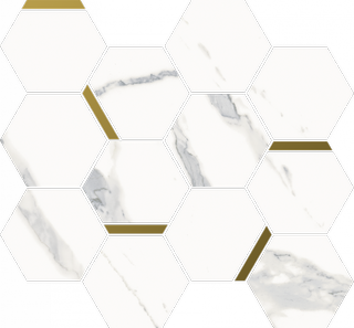 Italon Stellaris мозаика Статуарио Уайт Мозаика Шик 28.3*32.8*9