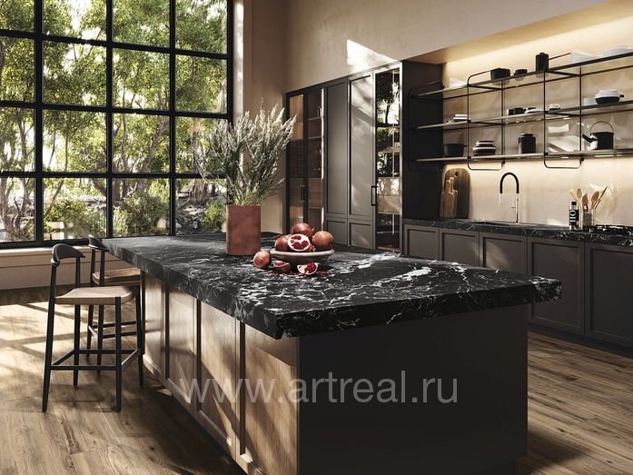 Керамогранит Ape Ceramica Black Hispania в интерьере
