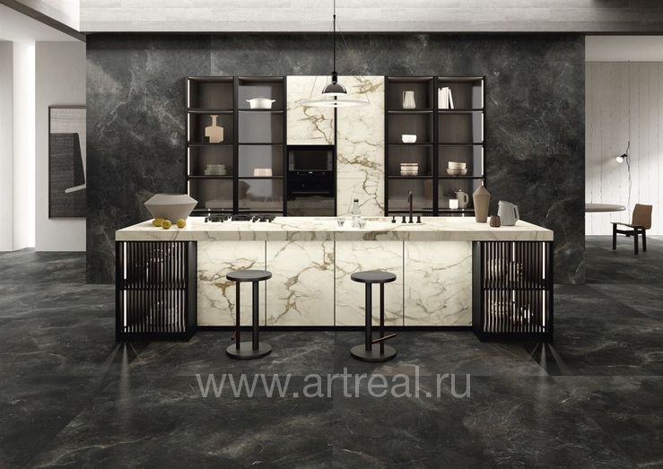 Ariostea Infinity Black Керамогранит Ariostea Infinity Black в интерьере