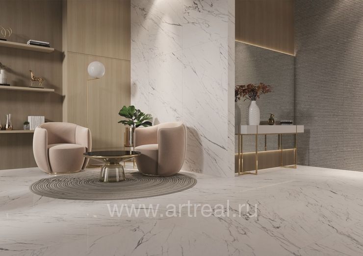 Керамогранит Roca Statuario в интерьере