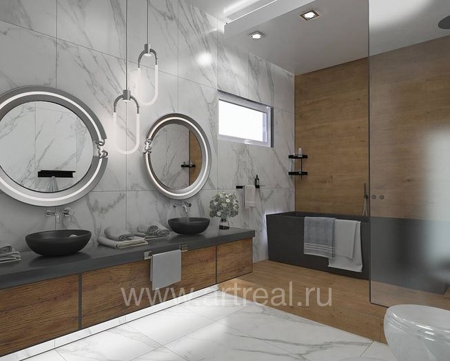 Керамическая плитка Kerlife Russia Calacatta Silver в интерьере