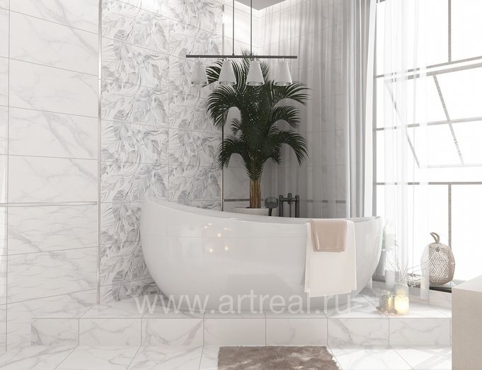 Керамическая плитка Kerlife Russia Calacatta Bianco в интерьере