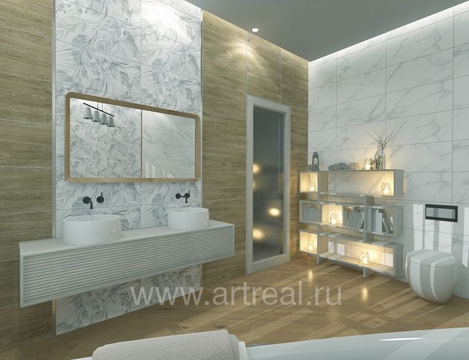 Керамическая плитка Kerlife Russia Calacatta Bianco в интерьере