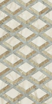 Gardenia (Versace) Tarsia керамогранит Lozenge Avorio lux 3D 60*120*9