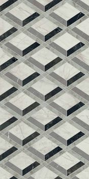 Gardenia (Versace) Tarsia керамогранит Lozenge Nero lux 3D 60*120*9