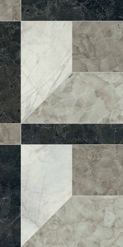 Gardenia (Versace) Tarsia керамогранит Prospect Nero lux 3D 60*120*9