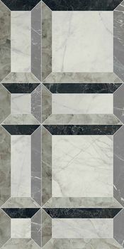 Gardenia (Versace) Tarsia керамогранит Frame Nero lux 3D 60*120*9