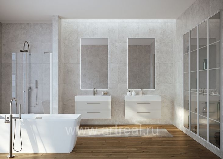 Керамогранит Creto Cemento Sassolino в интерьере