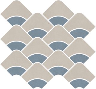 Kerama Marazzi Таделакт настенная плитка Декор наборный бежевый светлый, синий светлый матовый 30*28*9