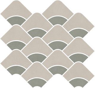 Kerama Marazzi Таделакт настенная плитка Декор наборный бежевый светлый, зелёный светлый матовый 30*28*9