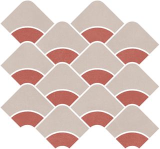 Kerama Marazzi Таделакт настенная плитка Декор наборный бежевый светлый, красный матовый 30*28*9