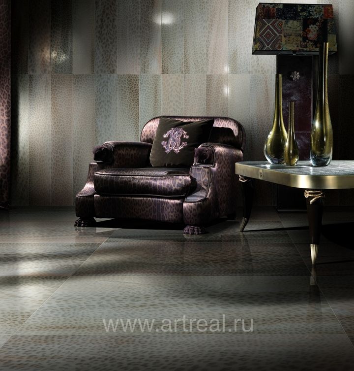 Керамогранит Roberto Cavalli Giaguaro Mask в интерьере
