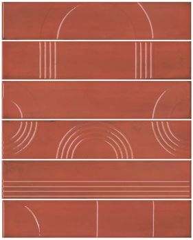 Kerama Marazzi Мажорель панно Панно красный глянцевый 36*28.5*10