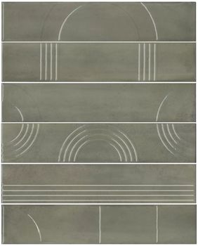 Kerama Marazzi Мажорель панно Панно зелёный глянцевый 36*28.5*10