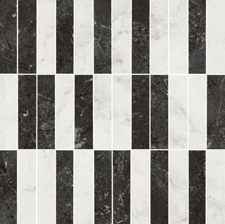Kerama Marazzi Тубкаль декор Декор мозаичный микс чёрный белый глянцевый обрезной 30*30*9