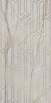 Kerama Marazzi Ифран настенная плитка Декор серый светлый глянцевый обрезной 60*119.5*9