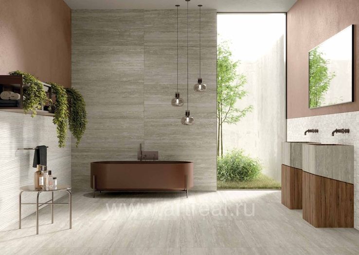 Керамогранит MGM Travertino Vein Cut в интерьере