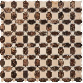 Pixel Mosaic Каменная мозаика мозаика Cream marfil, Dark Еmperador 32х32 33.6*33.6*8