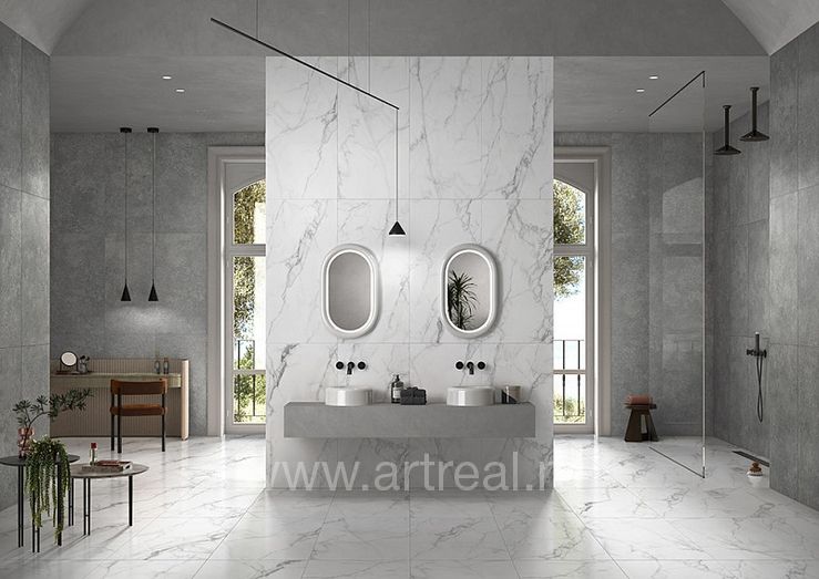 Керамогранит Vitra Russia Statuario в интерьере