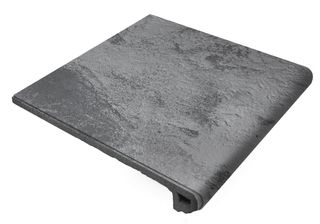 Gres de aragon Metal клинкер Peldaño Redondo Black 32.5*33*14