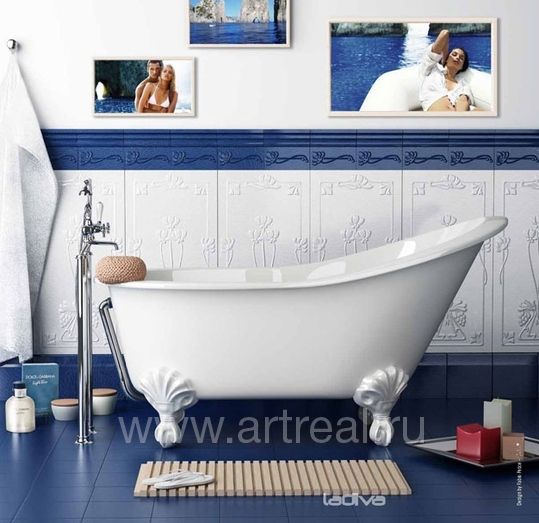 Керамическая плитка La Diva Giorgia с голубым декором