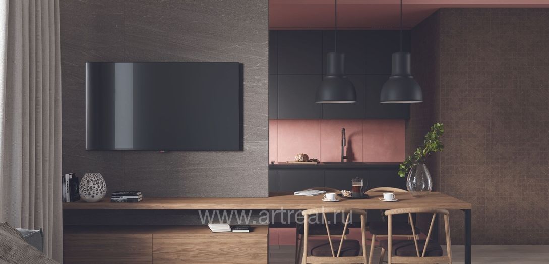 Керамогранит Estima Габбро в интерьере