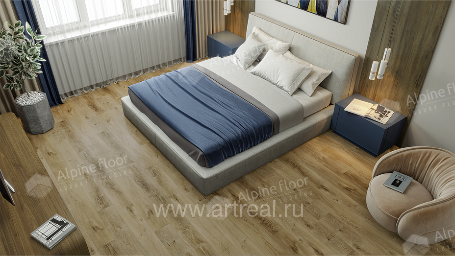 Напольные покрытия Alpine Floor Символ свободы (Liberty Loose Lay) в интерьере