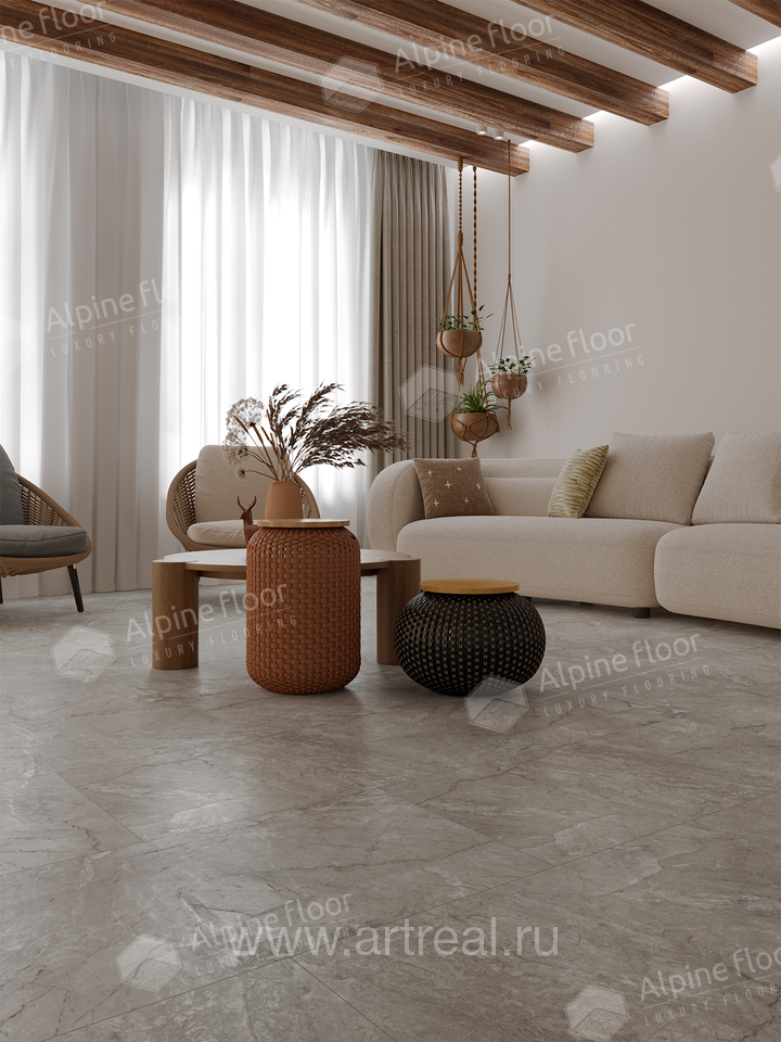 Напольные покрытия Alpine Floor Монолит Премиальный LVT в интерьере