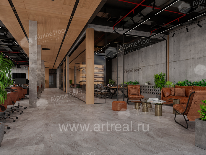 Напольные покрытия Alpine Floor Монолит Премиальный LVT в интерьере
