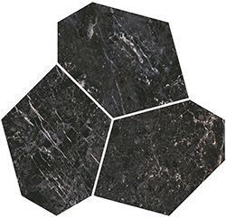 Kerama Marazzi Прованс Марсель настенная плитка Декор наборный чёрный глянцевый обрезной 26.5*25.5*9
