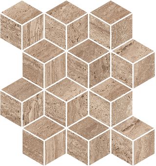 Kerama Marazzi Прованс Про Травертин декор Декор мозаичный коричневый светлый матовый обрезной 34.5*37*9