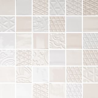 Quintessenza Memento мозаика Mosaico mix1 (bianco, avorio, cipria) 28.8*28.8