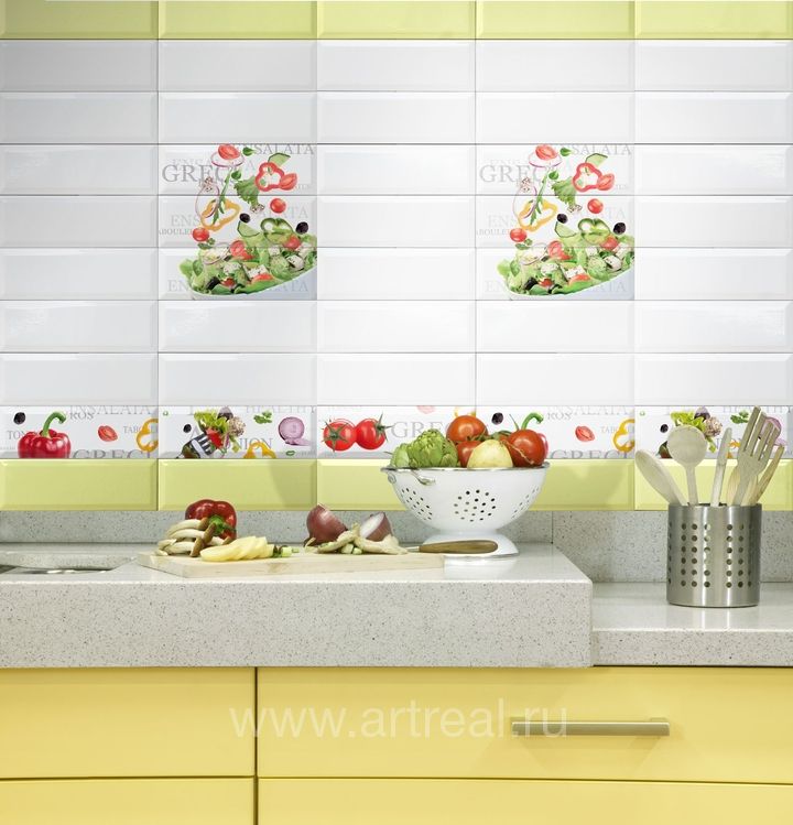 Керамическая плитка Absolut ceramica Salad в интерьере кухни