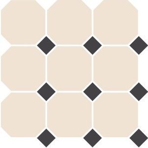 TopCer Victorian designs White Octagon 16/Black Dots 14