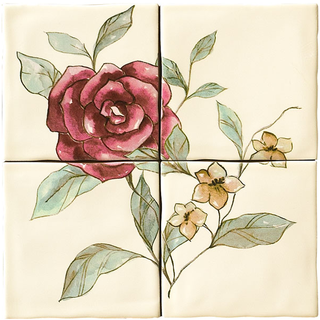 Bayker Memorie панно Composizione Jardin Rosa Memorie Crema 20*20