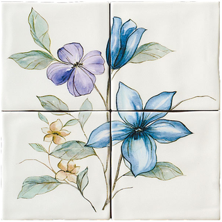 Bayker Memorie панно Composizione Jardin Viola Memorie Bianco 20*20