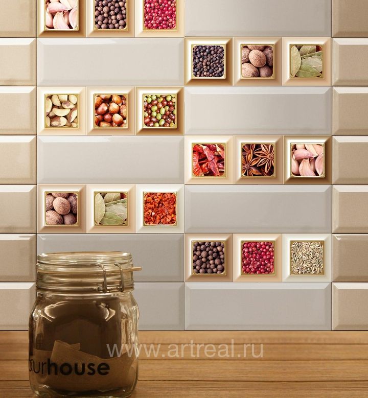 Керамическая плитка Absolut ceramica Cube Kitchen теплых оттенков