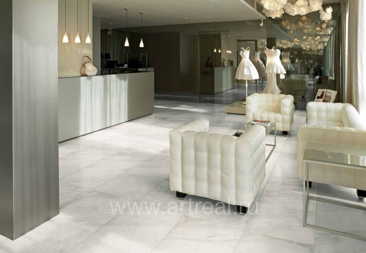Керамогранит Marazzi ceramica EvolutionMarble в холле Керамогранит Marazzi ceramica EvolutionMarble в холле