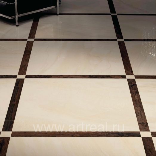 Керамогранит, бордюры и вставки контрастных цветов из коллекции Gardenia Orchidea Charme