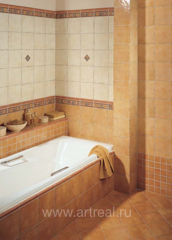Керамическая плитка Naxos Terramare в интерьере ванной
